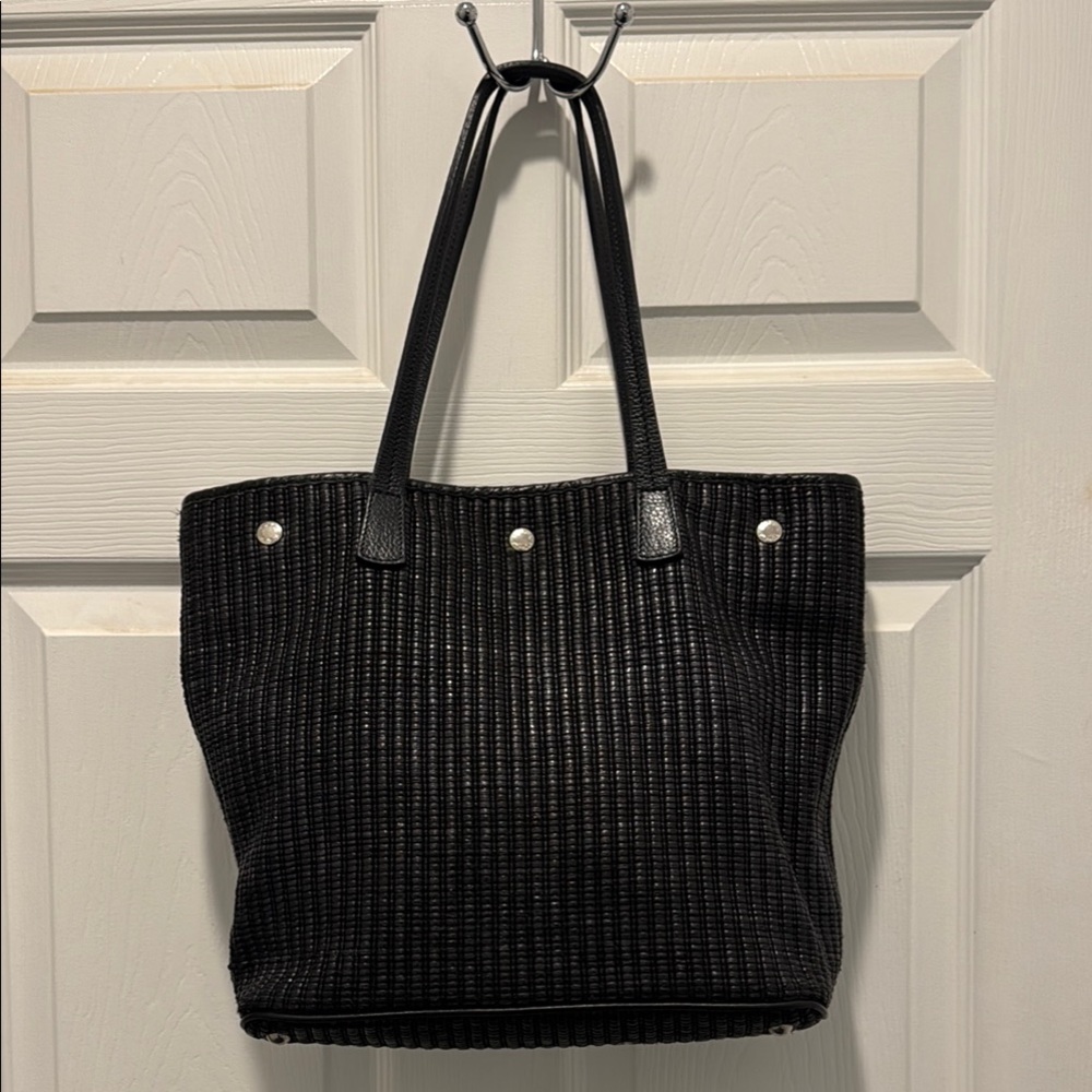 Furla Black and Silver Textured‎ Tote Bag